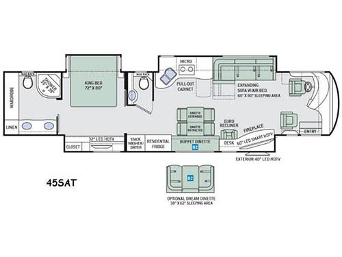Floorplan - 2016 Thor Motor Coach Tuscany 45AT