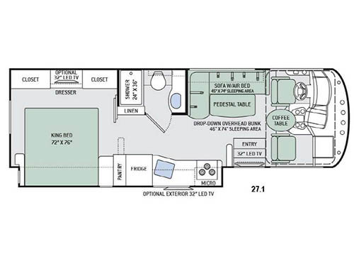 Floorplan - 2016 Thor Motor Coach ACE 27.1