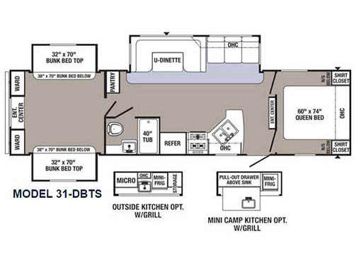 Floorplan - 2016 Palomino Puma 31-DBTS