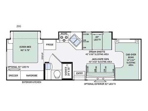 Floorplan - 2016 Thor Motor Coach Four Winds 29G