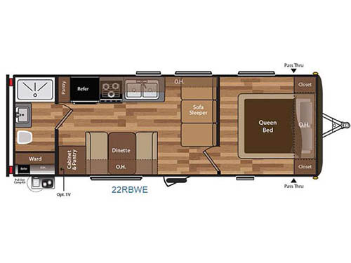 Floorplan - 2016 Keystone RV Hideout 22RBWE