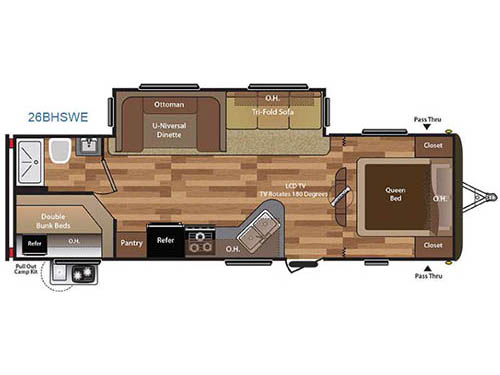 Floorplan - 2016 Keystone RV Hideout 26BHSWE
