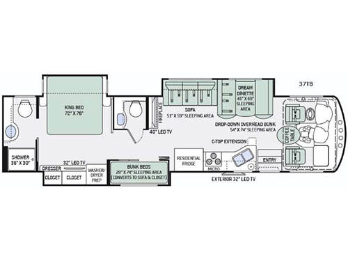 Floorplan - 2016 Thor Motor Coach Challenger 37TB
