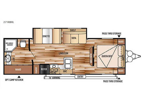 Floorplan - 2016 Forest River RV Wildwood X-Lite 271RBXL