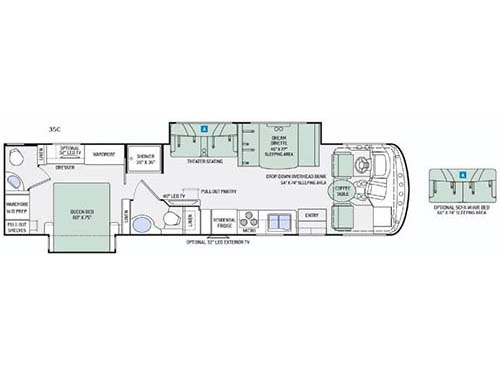 Floorplan - 2016 Thor Motor Coach Hurricane 35C