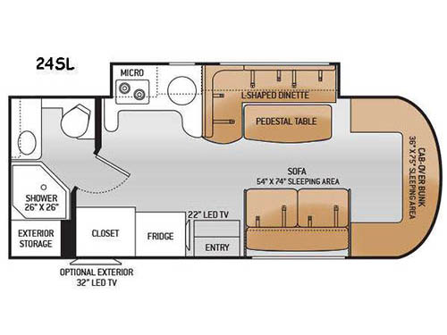 Floorplan - 2016 Thor Motor Coach Citation Sprinter 24SL