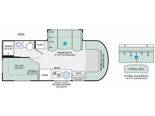 Floorplan - 2016 Thor Motor Coach Siesta Sprinter 24SA