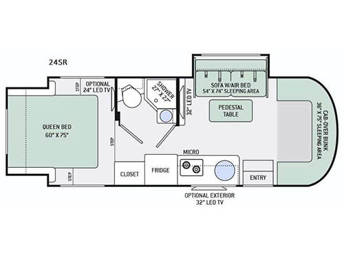 Floorplan - 2016 Thor Motor Coach Siesta Sprinter 24SR