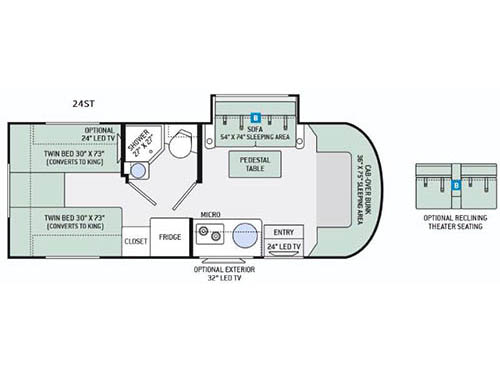 Floorplan - 2016 Thor Motor Coach Siesta Sprinter 24ST