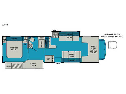 Floorplan - 2016 Coachmen RV Leprechaun 320BH Ford 450