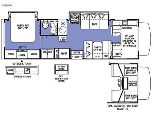 Floorplan - 2016 Forest River RV Sunseeker 2860DS Chevy