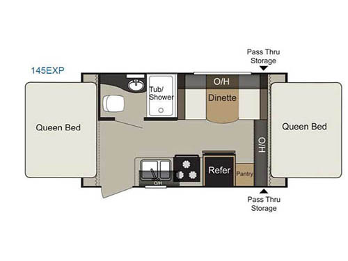 Floorplan - 2016 Keystone RV Passport 145EXP