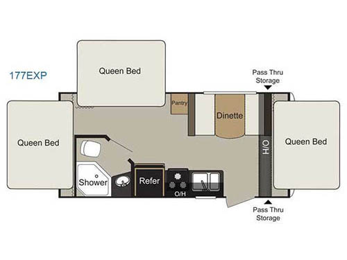 Floorplan - 2016 Keystone RV Passport 177EXP