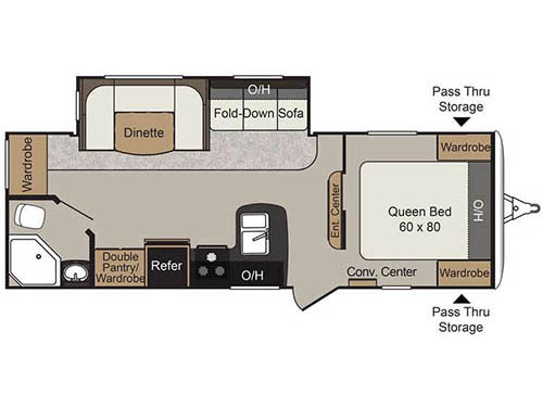 Floorplan - 2016 Keystone RV Passport 2510RB Grand Touring