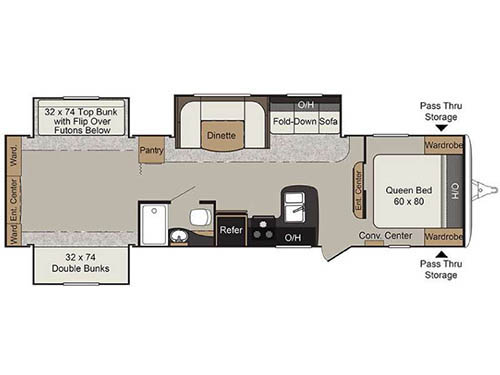 Floorplan - 2016 Keystone RV Passport 3290BH Grand Touring