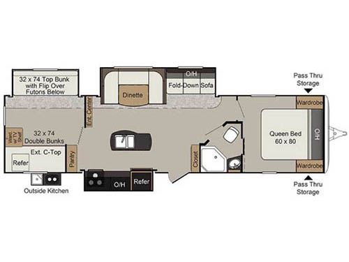 Floorplan - 2016 Keystone RV Passport 3320BH Grand Touring