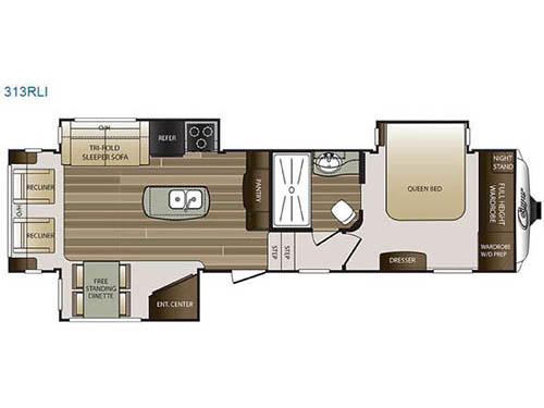 Floorplan - 2016 Keystone RV Cougar 313RLI