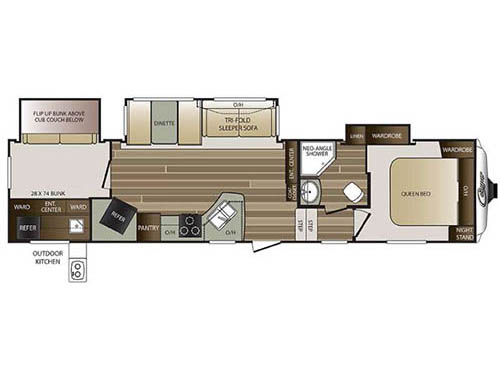 Floorplan - 2016 Keystone RV Cougar 330RBK