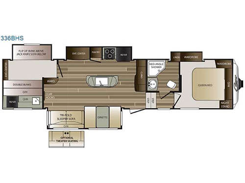Floorplan - 2016 Keystone RV Cougar 336BHS