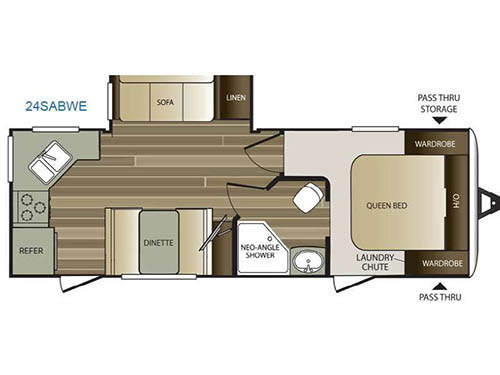 Floorplan - 2016 Keystone RV Cougar Half-Ton Series 24SABWE