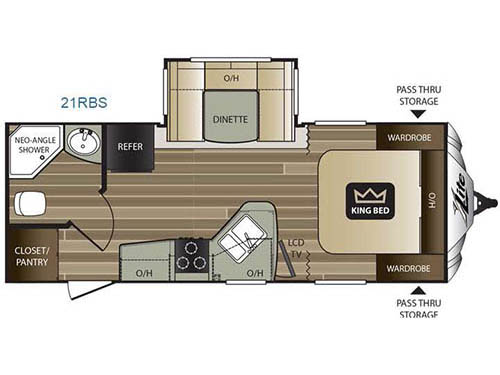 Floorplan - 2016 Keystone RV Cougar X-Lite 21RBS