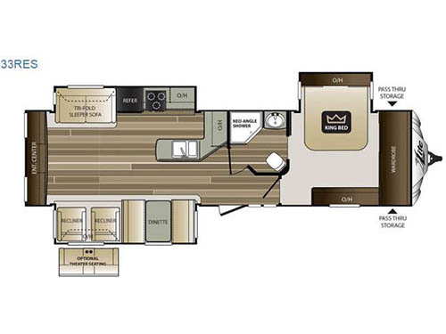 Floorplan - 2016 Keystone RV Cougar X-Lite 33RES