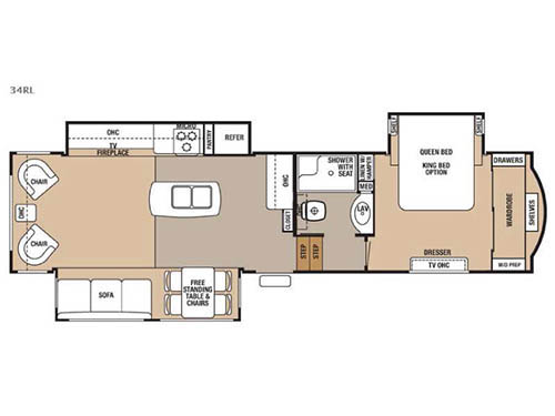 Floorplan - 2016 Forest River RV Cedar Creek 34RL