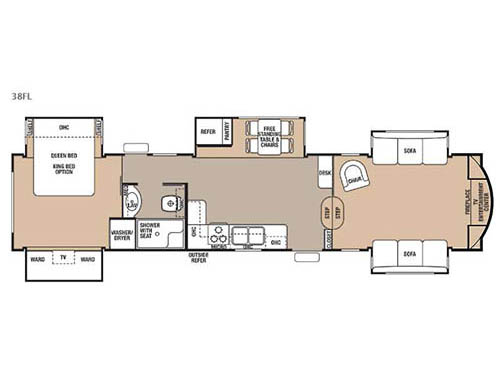 Floorplan - 2016 Forest River RV Cedar Creek 38FL