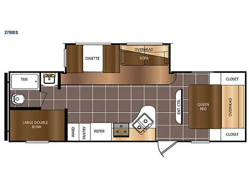 Floorplan - 2016 Prime Time RV Avenger ATI 27BBS