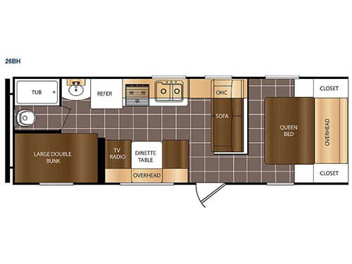 Floorplan - 2016 Prime Time RV Avenger 26BH