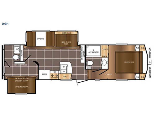 Floorplan - 2016 Prime Time RV Crusader LITE 30BH
