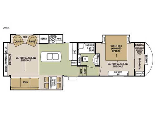 Floorplan - 2016 Forest River RV Cedar Creek Silverback 29IK
