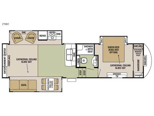 Floorplan - 2016 Forest River RV Cedar Creek Silverback 29RE