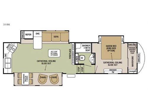 Floorplan - 2016 Forest River RV Cedar Creek Silverback 31RK