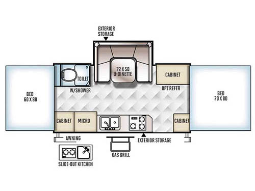 Floorplan - 2016 Forest River RV Flagstaff High Wall HW27KS