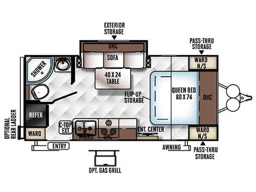Flagstaff Micro Lite 21FBRS Floorplan
