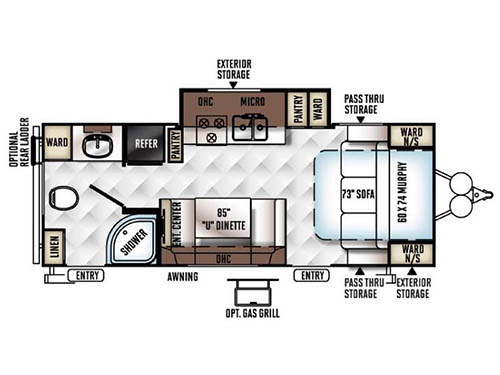 Floorplan - 2016 Forest River RV Flagstaff Micro Lite 25KS