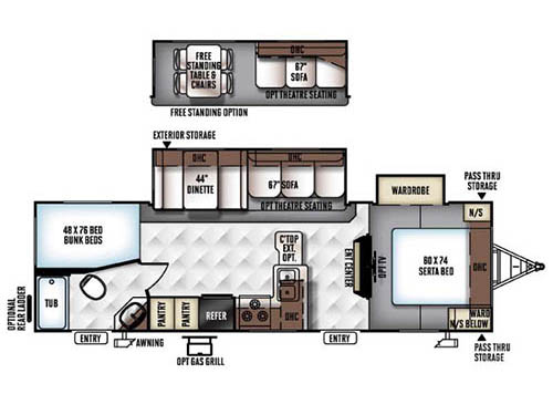 Flagstaff Super Lite 27BEWS Floorplan