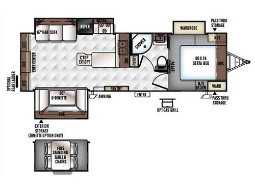 Floorplan - 2016 Forest River RV Flagstaff Super Lite 27RLWS