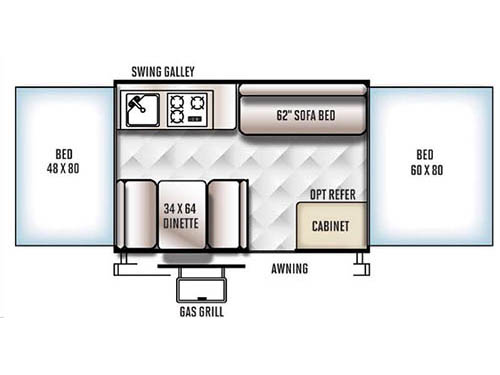 Floorplan - 2016 Forest River RV Rockwood Freedom Series 1970