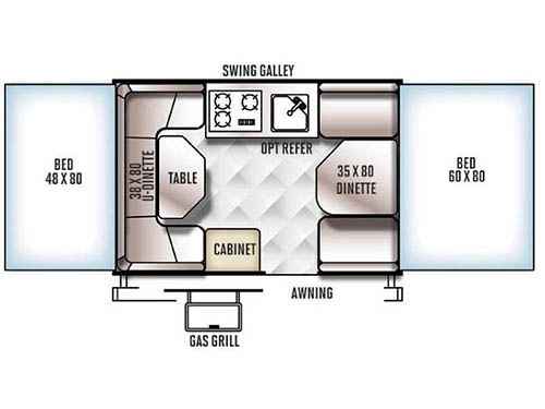Floorplan - 2016 Forest River RV Rockwood Freedom Series 1980