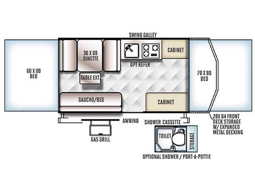 Floorplan - 2016 Forest River RV Rockwood Freedom Series 2280BH