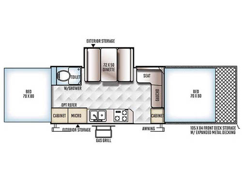Floorplan - 2016 Forest River RV Rockwood High Wall Series HW316TH