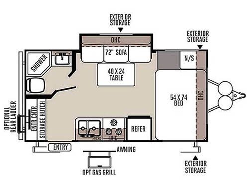 Floorplan - 2016 Forest River RV Rockwood Mini Lite 1809S