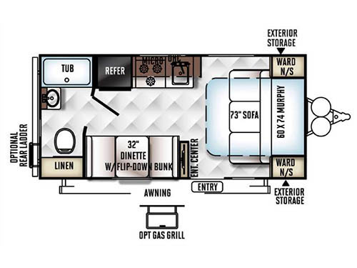 Floorplan - 2016 Forest River RV Rockwood Mini Lite 1905
