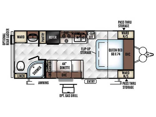 Floorplan - 2016 Forest River RV Rockwood Mini Lite 2304