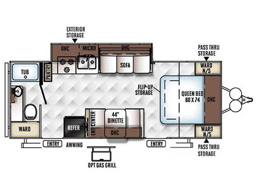 Floorplan - 2016 Forest River RV Rockwood Mini Lite 2502KS