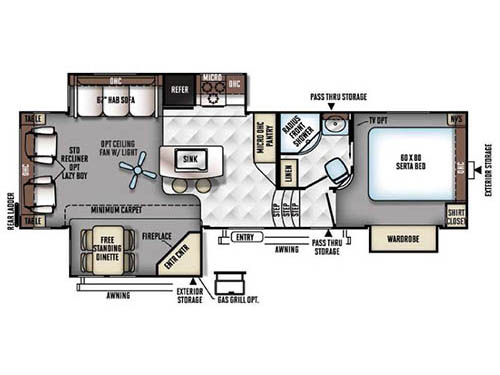 Floorplan - 2016 Forest River RV Rockwood Signature Ultra Lite 8289WS