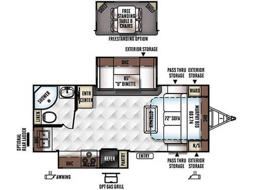 Floorplan - 2016 Forest River RV Rockwood Ultra Lite 2304DS