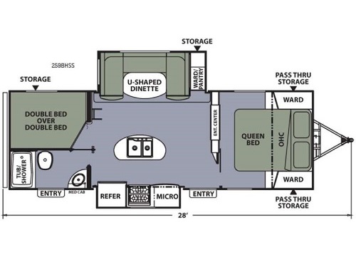 Floorplan - 2016 Coachmen RV Apex Ultra-Lite 259BHSS